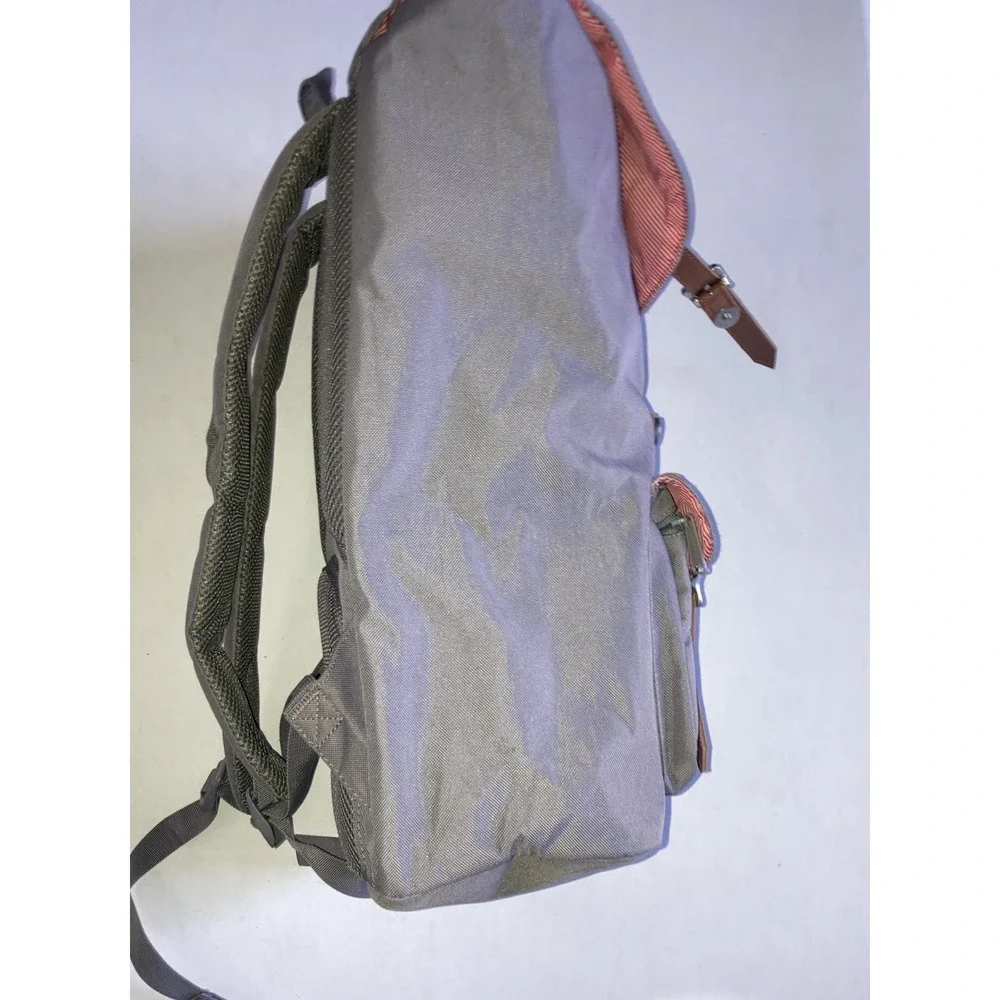 Herschel‎ Little America Mid Laptop Backpack Grey & Red/White Stripe Lining